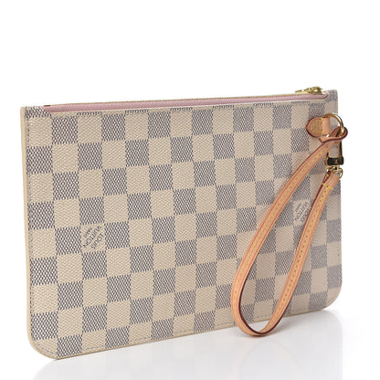 Louis Vuitton Damier Azur Neverfull MM GM Pochette Rose Ballerine 3 of 8