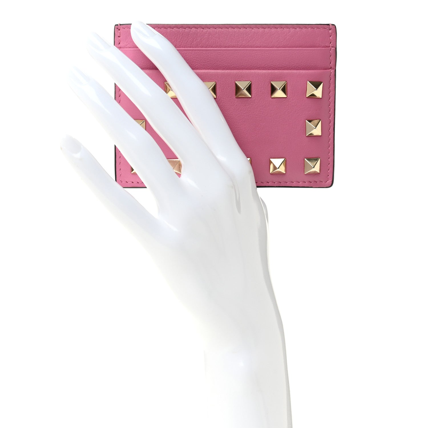 Valentino Garavani Vitello Rockstud Card Holder Ninphea 2 of 6