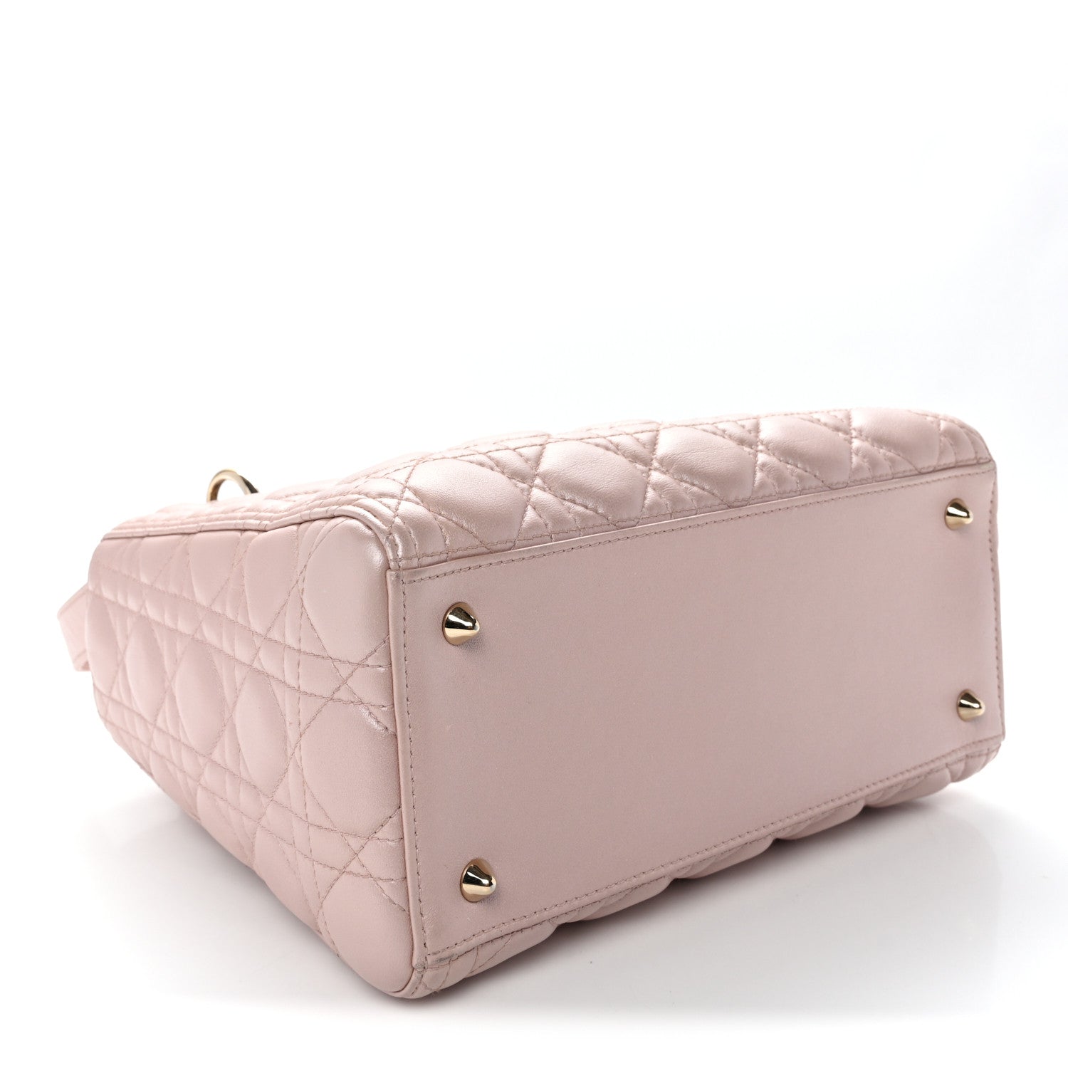 Christian Dior Pearly Lambskin Cannage Medium Lady Dior Lotus 4 of 11