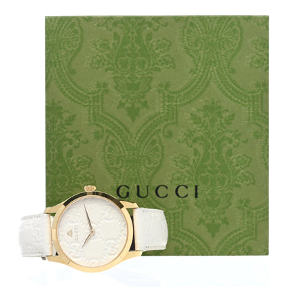 Gucci Stainless Steel Calfskin 38mm G-Timeless Quartz Watch White 5 of 5