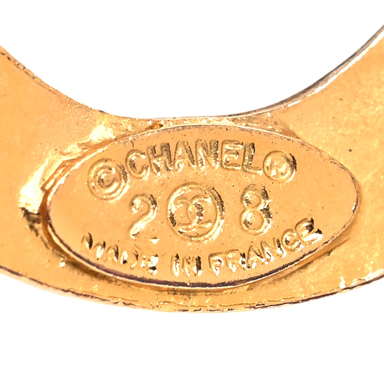 Chanel Metal CC Door Knocker Clip On Earrings Gold 4 of 5