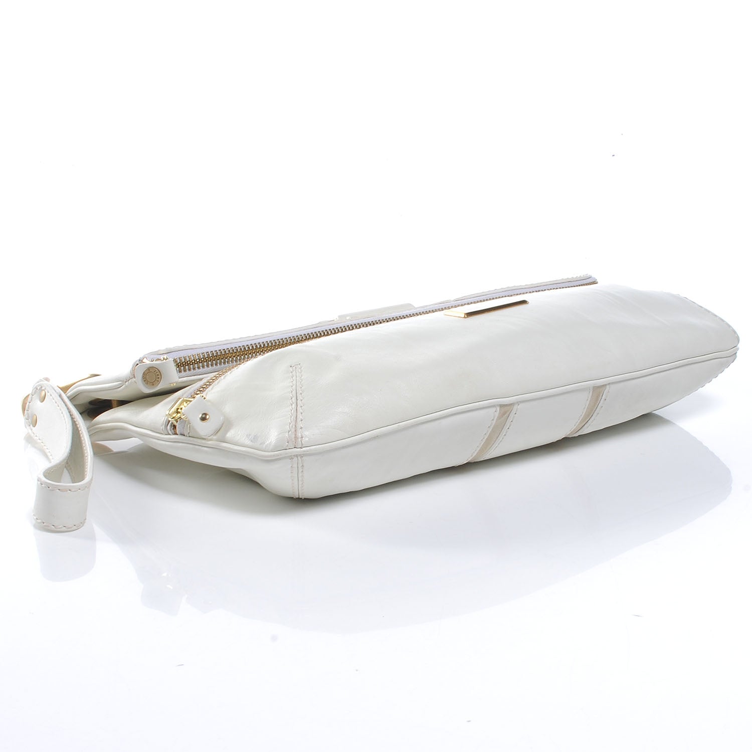 Jimmy Choo Leather Mave Foldover Clutch White 4 of 8