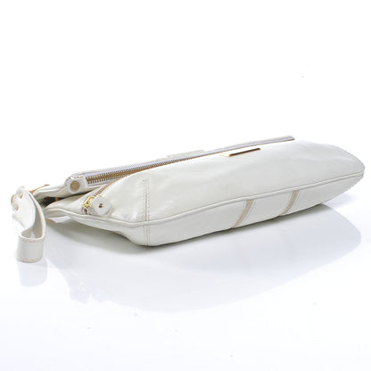 Jimmy Choo Leather Mave Foldover Clutch White 4 of 8