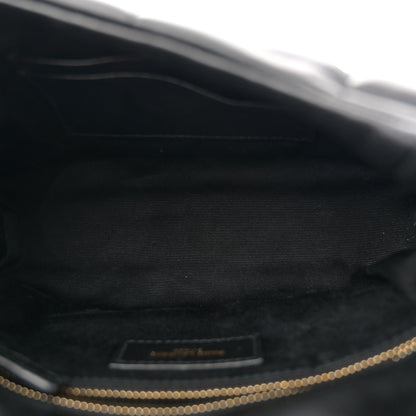 Saint Laurent Lambskin Quilted Toy Loulou Puffer Monogram Chain Satchel Black 5 of 10