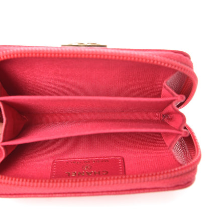 Chanel Caviar Quilted Boy Zip Around Coin Purse Wallet Fuchsia 5 of 9