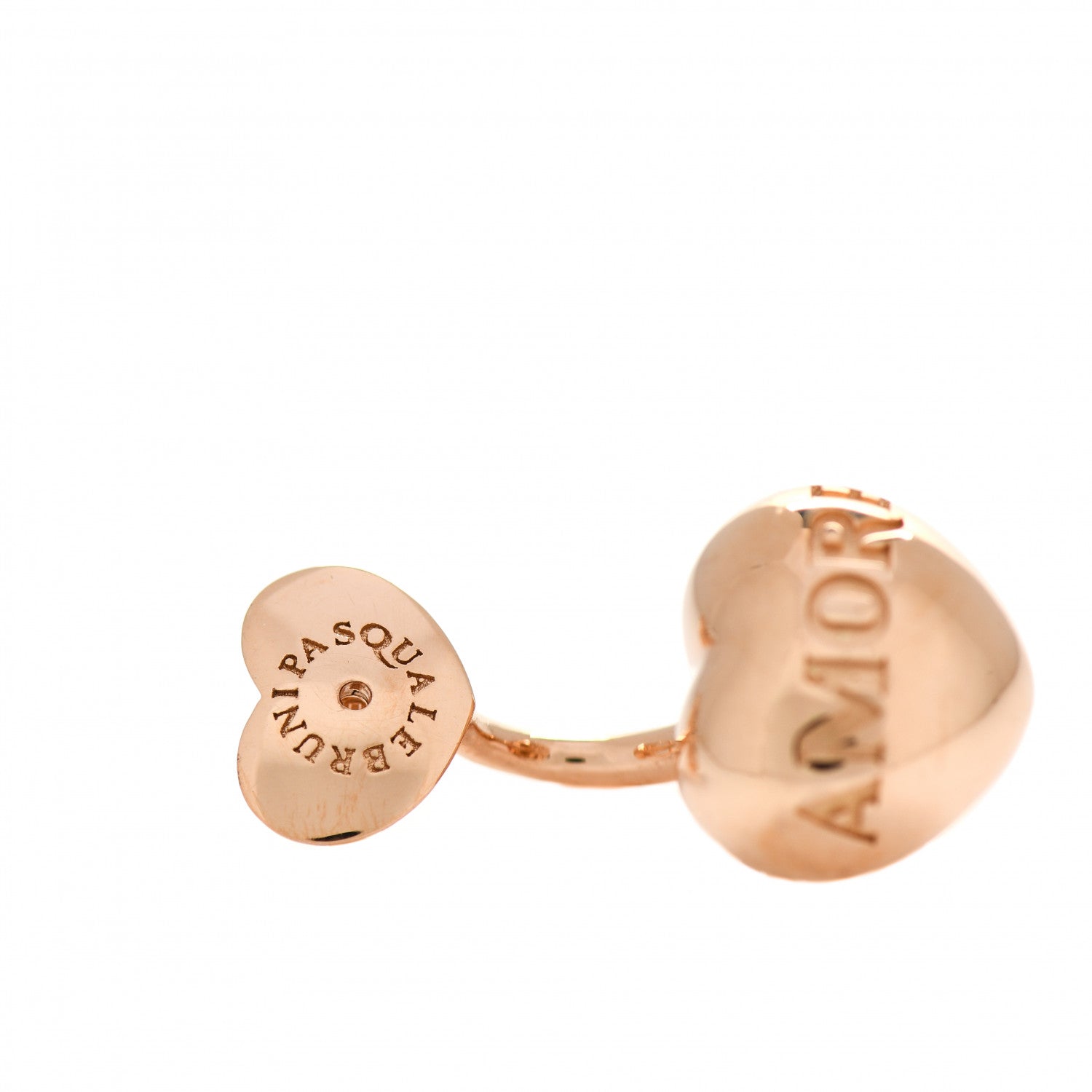 Pasquale Bruni 18K Rose Gold Enamel Amore Earrings Red 5 of 6