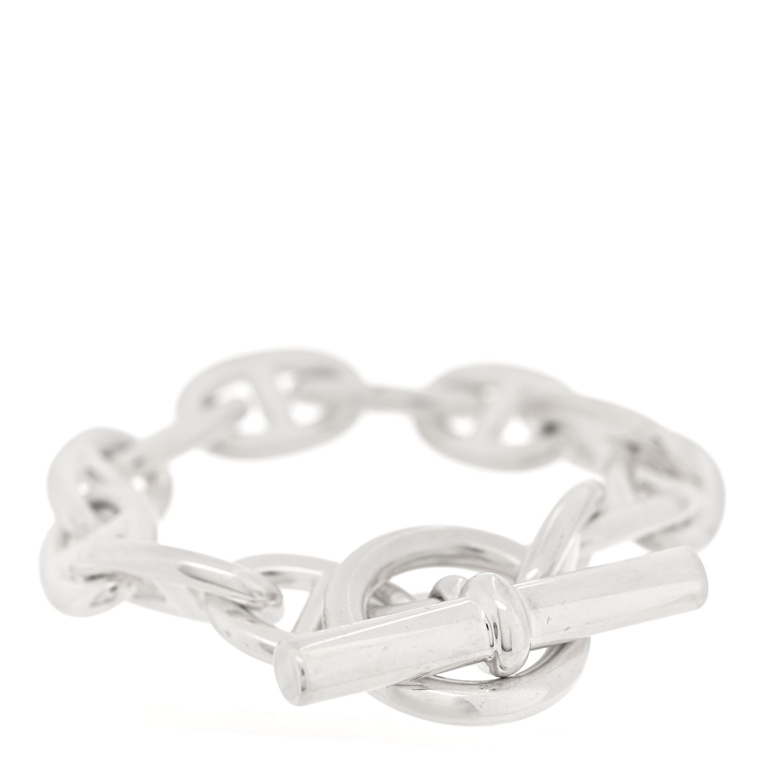 Hermes Sterling Silver TGM Chaine d'Ancre Bracelet 1865578