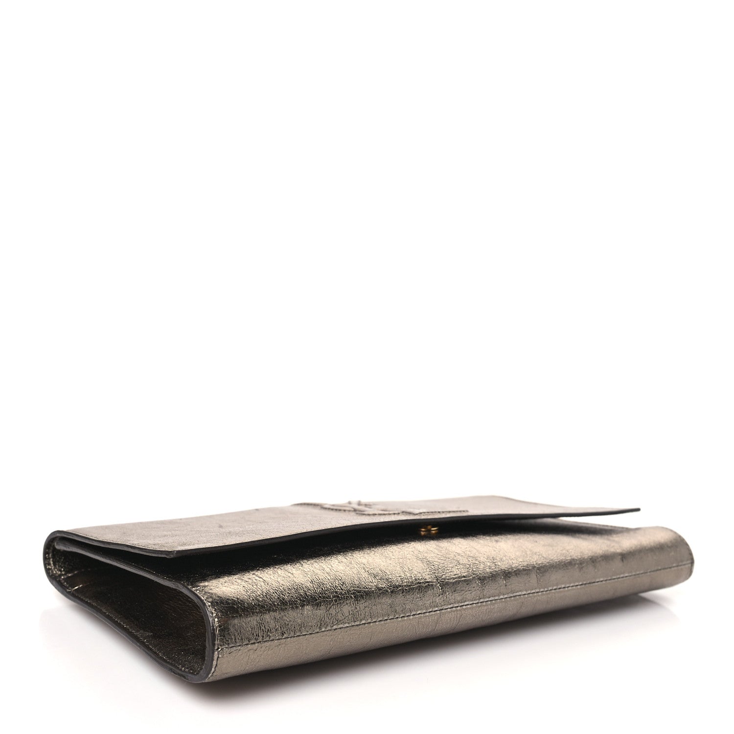 Saint Laurent Metallic Calfskin Monogram Large Belle De Jour Clutch Gold 4 of 9