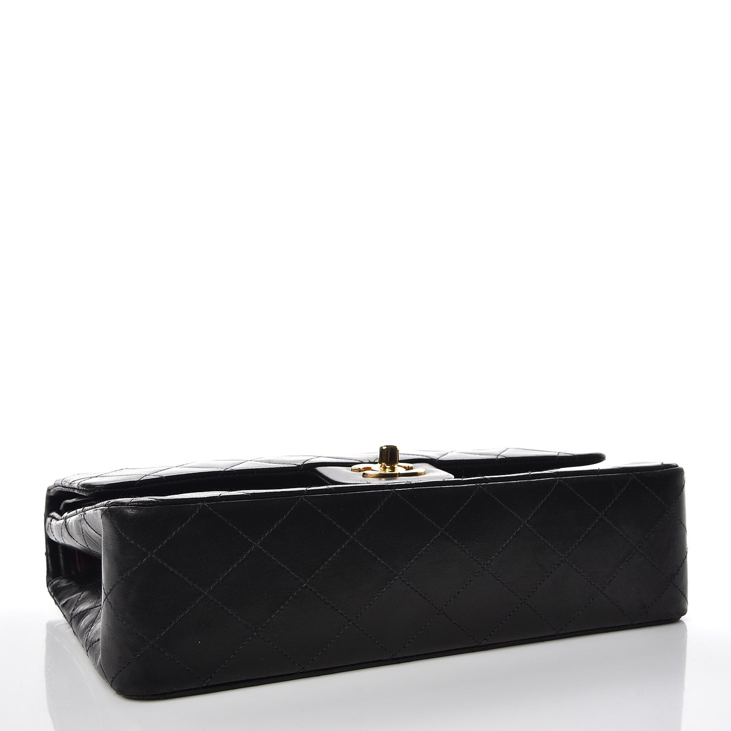 Lambskin Quilted Medium Double Flap Black