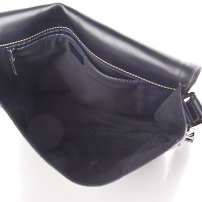 Gucci Guccissima Large Flap Messenger Bag Navy 5 of 9