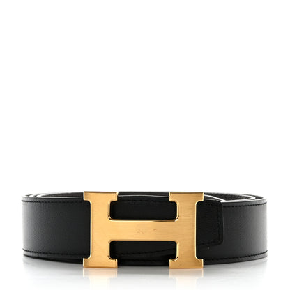 Hermes Box Togo Reversible 32mm H Belt 95 38 Black Etain 1 of 5