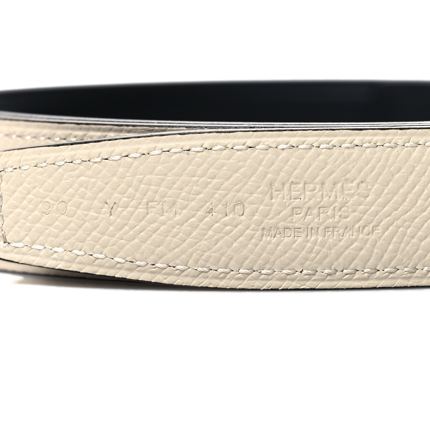 Hermes Swift Epsom 24mm Belt Strap 90 36 Black Craie 5 of 5