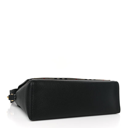 Burberry Grainy Calfskin Vintage Check Note Crossbody Bag Black 4 of 8