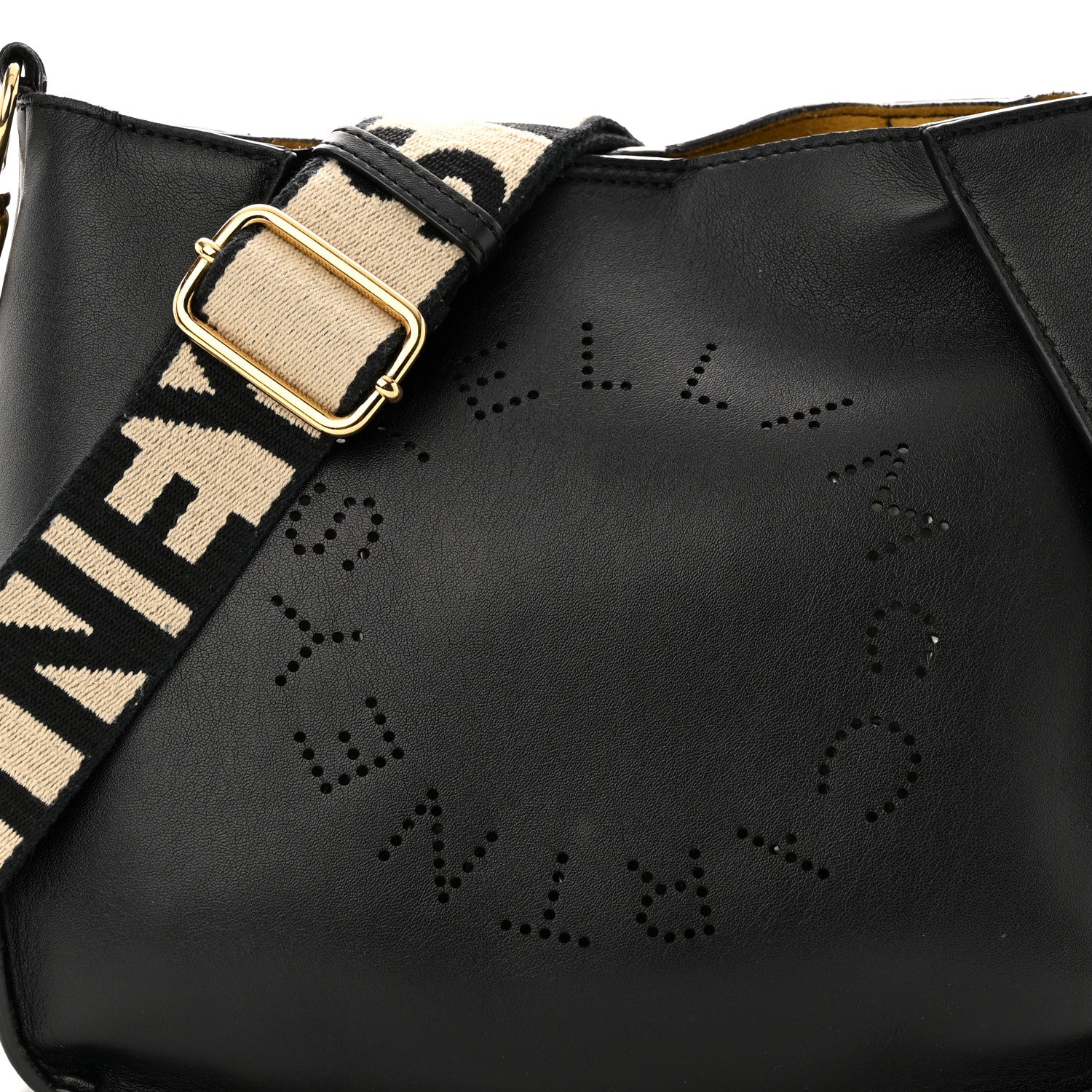 Stella McCartney Eco Alter Nappa Perforated Logo Mini Crossbody Black 7 of 12
