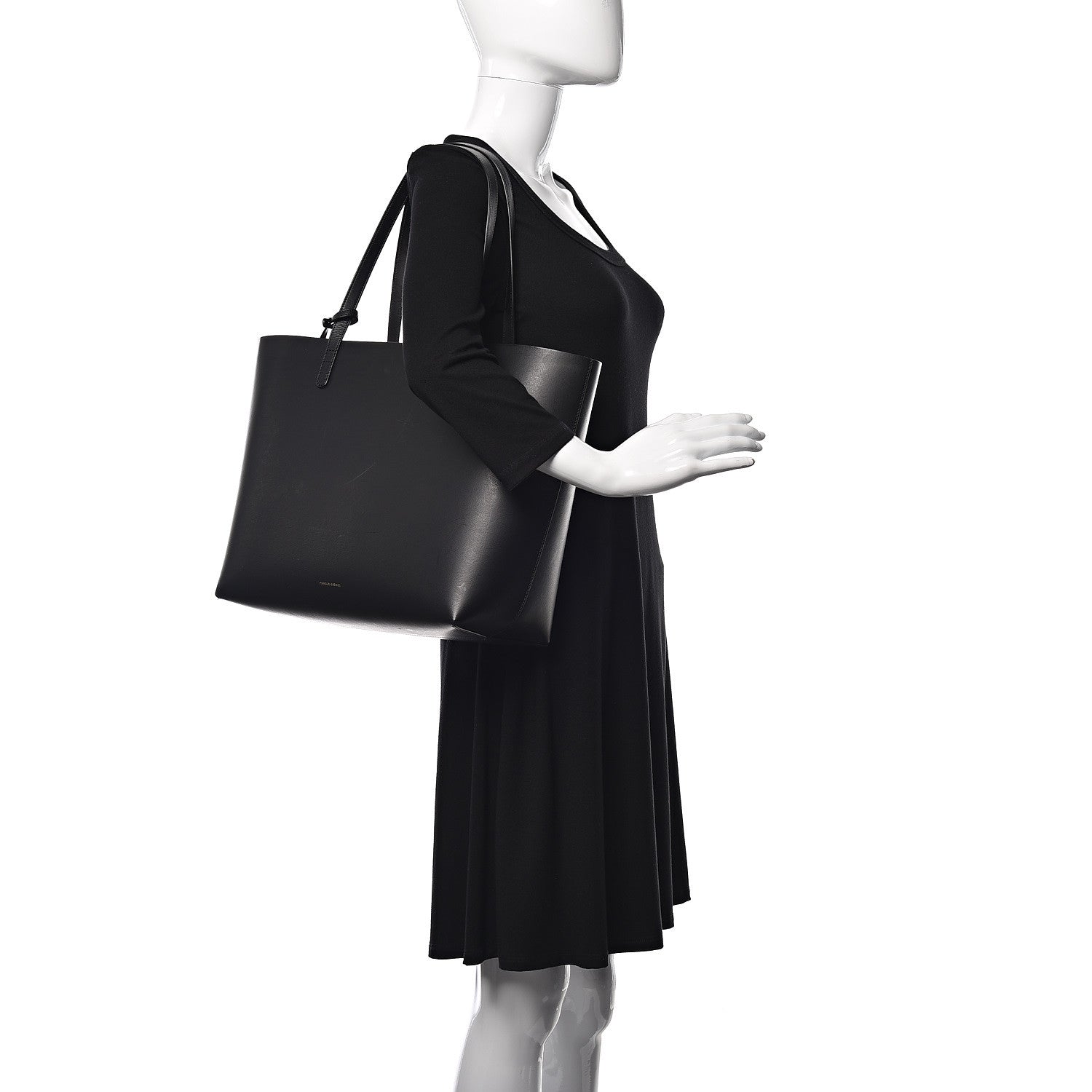 Mansur Gavriel Calfskin Large Shopping Tote Black Flamma 2 of 12