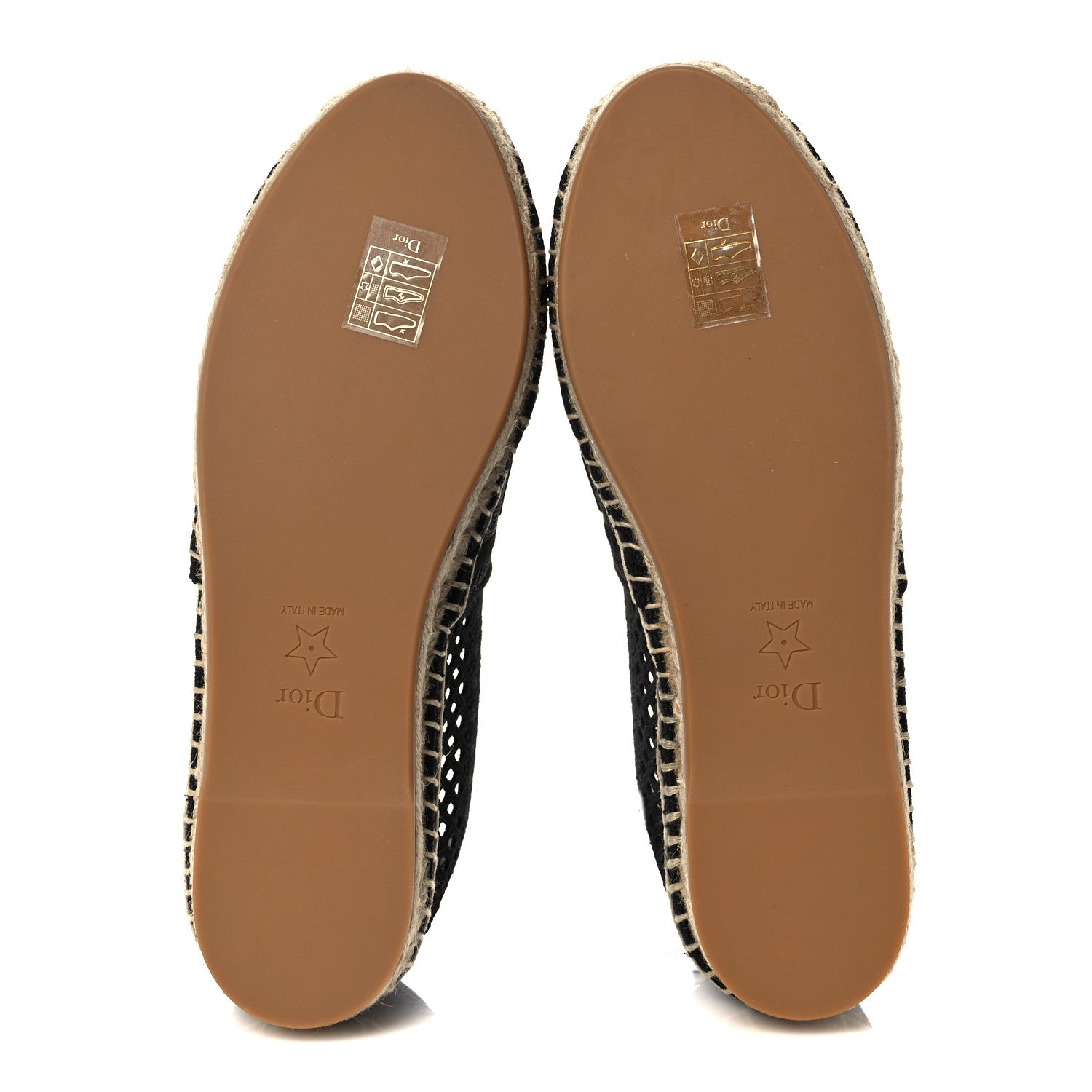 Christian Dior Canvas Embroidered Perforated Granville Espadrille 36.5 Black 5 of 9