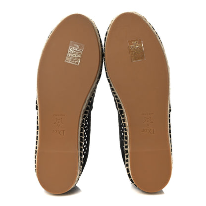 Christian Dior Canvas Embroidered Perforated Granville Espadrille 36.5 Black 5 of 9