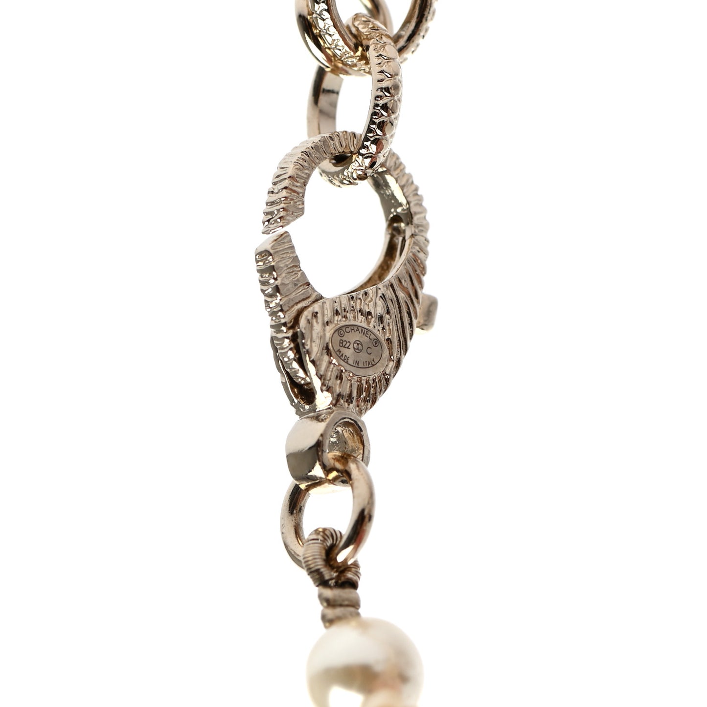 Pearl Crystal CC Bracelet Gold
