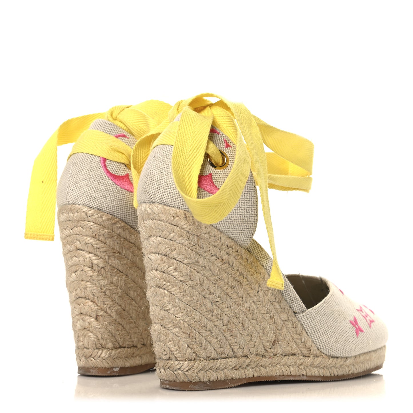 Canvas Monogram Starboard Wedge Espadrilles 41 Rose Pop