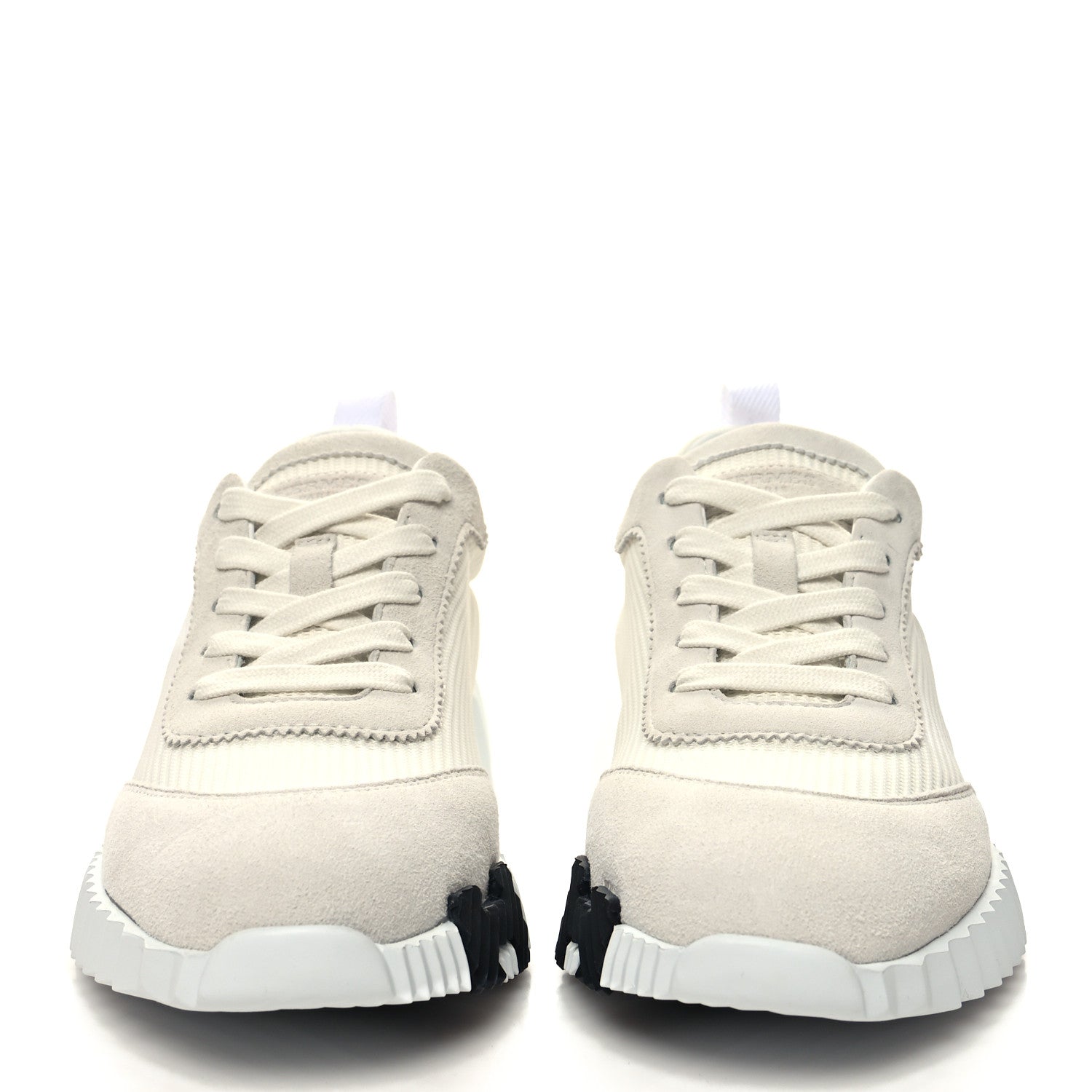 Hermes Technical Mesh Suede Goatskin Bouncing Sneakers 37 White 2 of 9