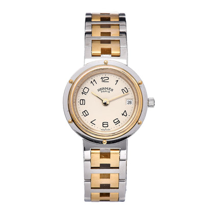 Hermes Stainless Steel 24mm Clipper Quartz Watch Gold 1 of 6