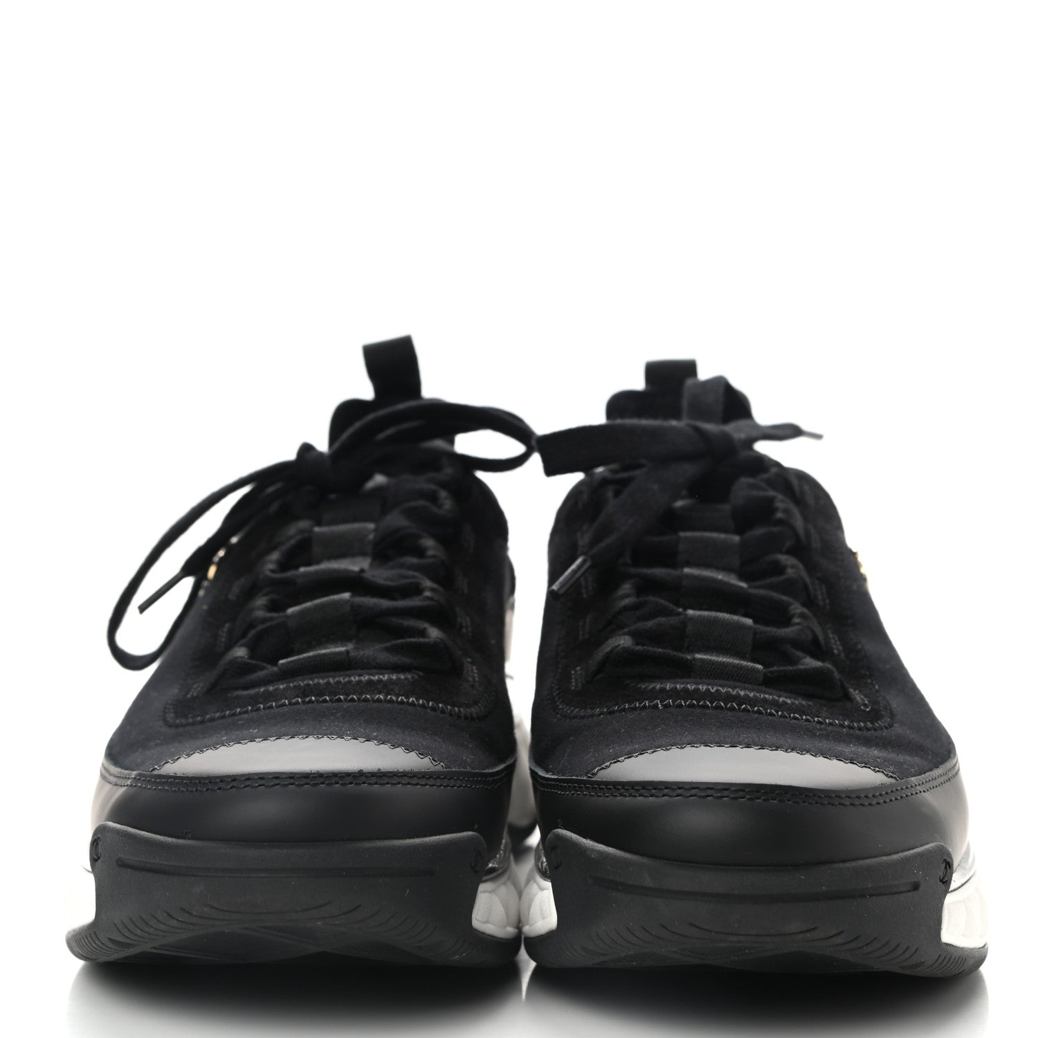 Chanel Velvet Calfskin Mixed Fibers CC Sneakers 40.5 Black 2 of 9