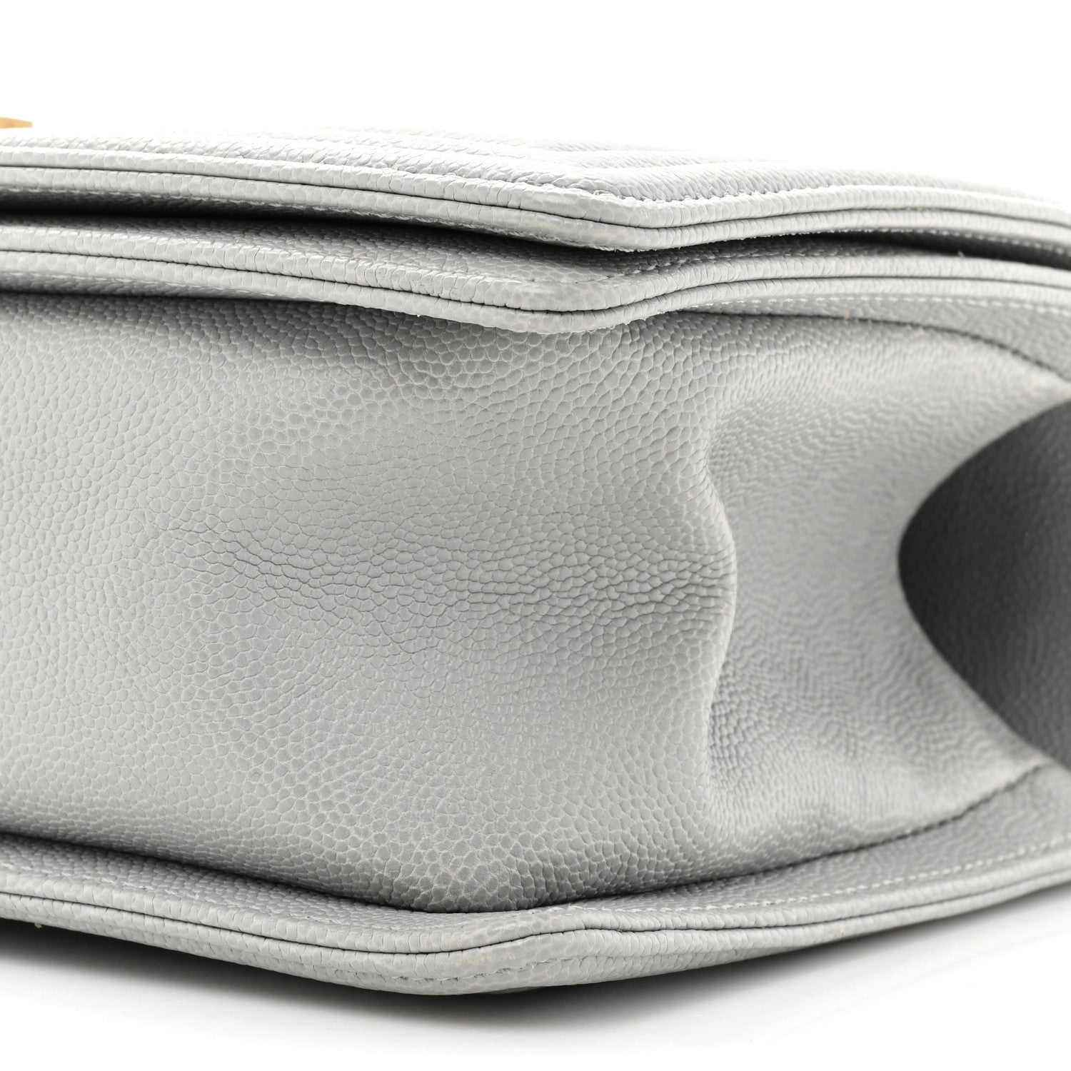 Chanel Caviar Quilted Medium Boy Flap Light Grey 8 of 9
