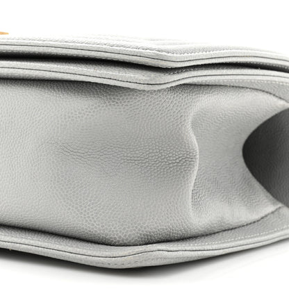 Chanel Caviar Quilted Medium Boy Flap Light Grey 8 of 9
