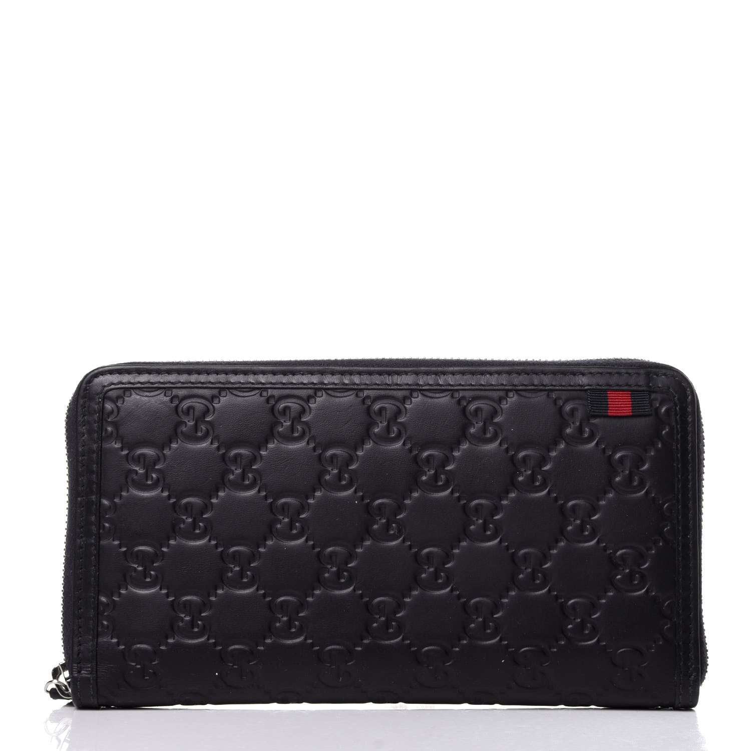 Gucci Guccissima Signature Web Zip Around Organizer Wallet Navy 1 of 12