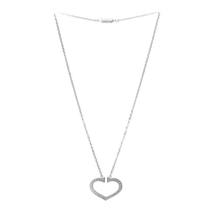 Cartier 18K White Gold Diamond Large Hearts and Symbols Pendant Necklace 3 of 6