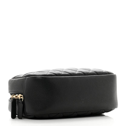 Chanel Caviar Quilted Medium Curvy Pouch Cosmetic Case Black 4 of 8