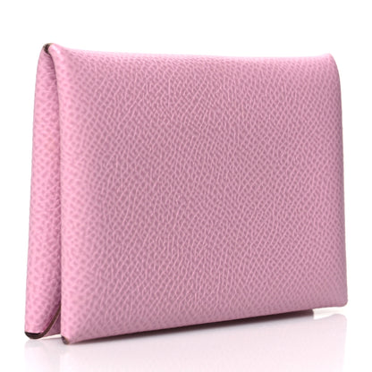 Hermes Epsom Calvi Card Case Mauve Sylvestre 3 of 13