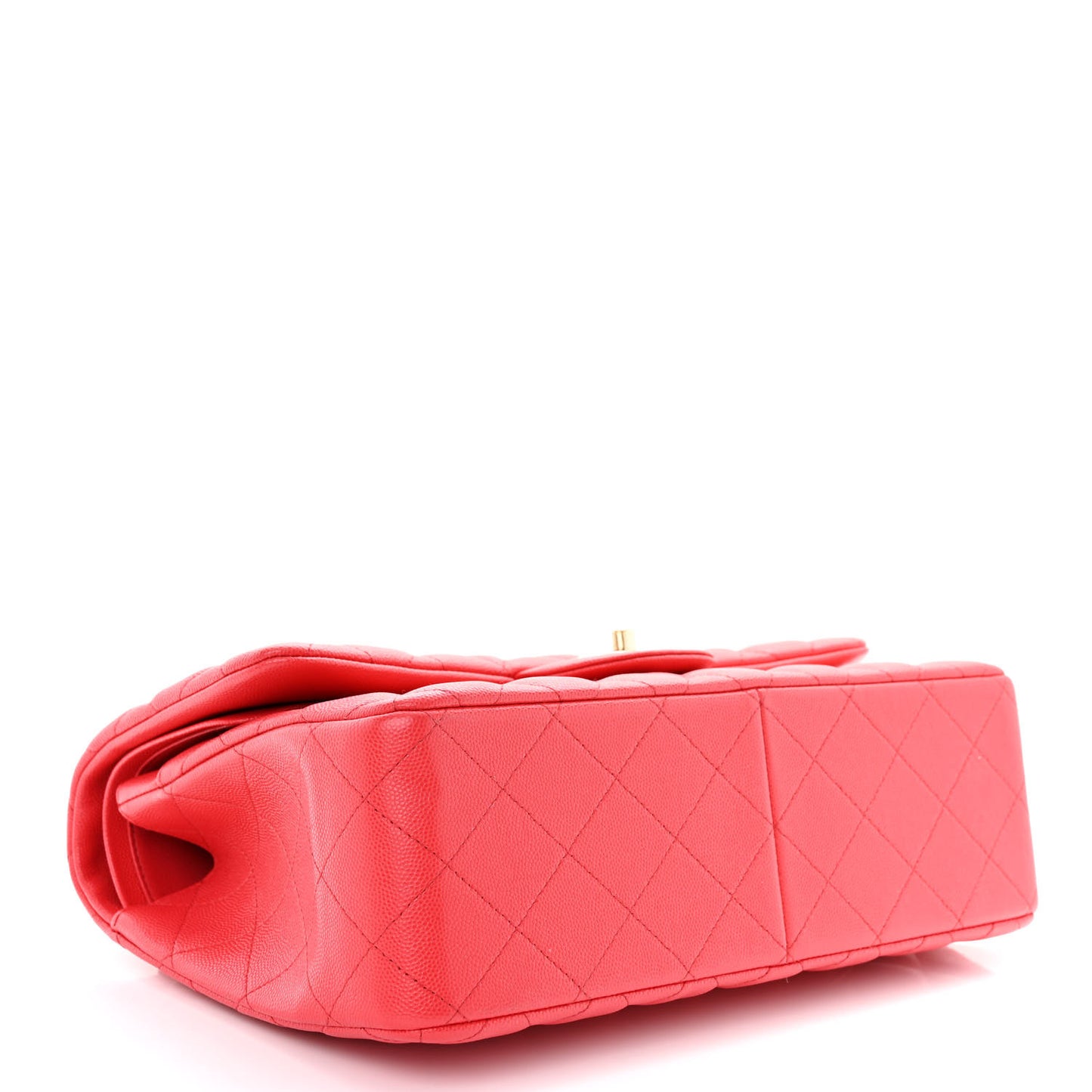Caviar Quilted Jumbo Double Flap Red