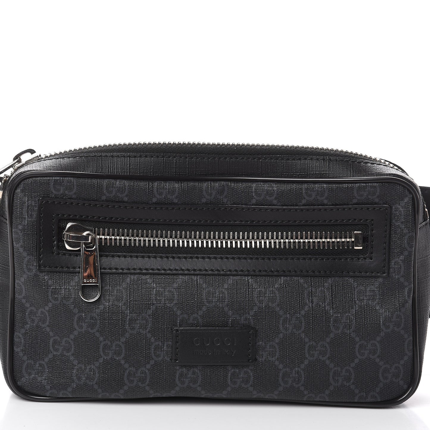 Soft GG Supreme Monogram Web Belt Bag Black Grey