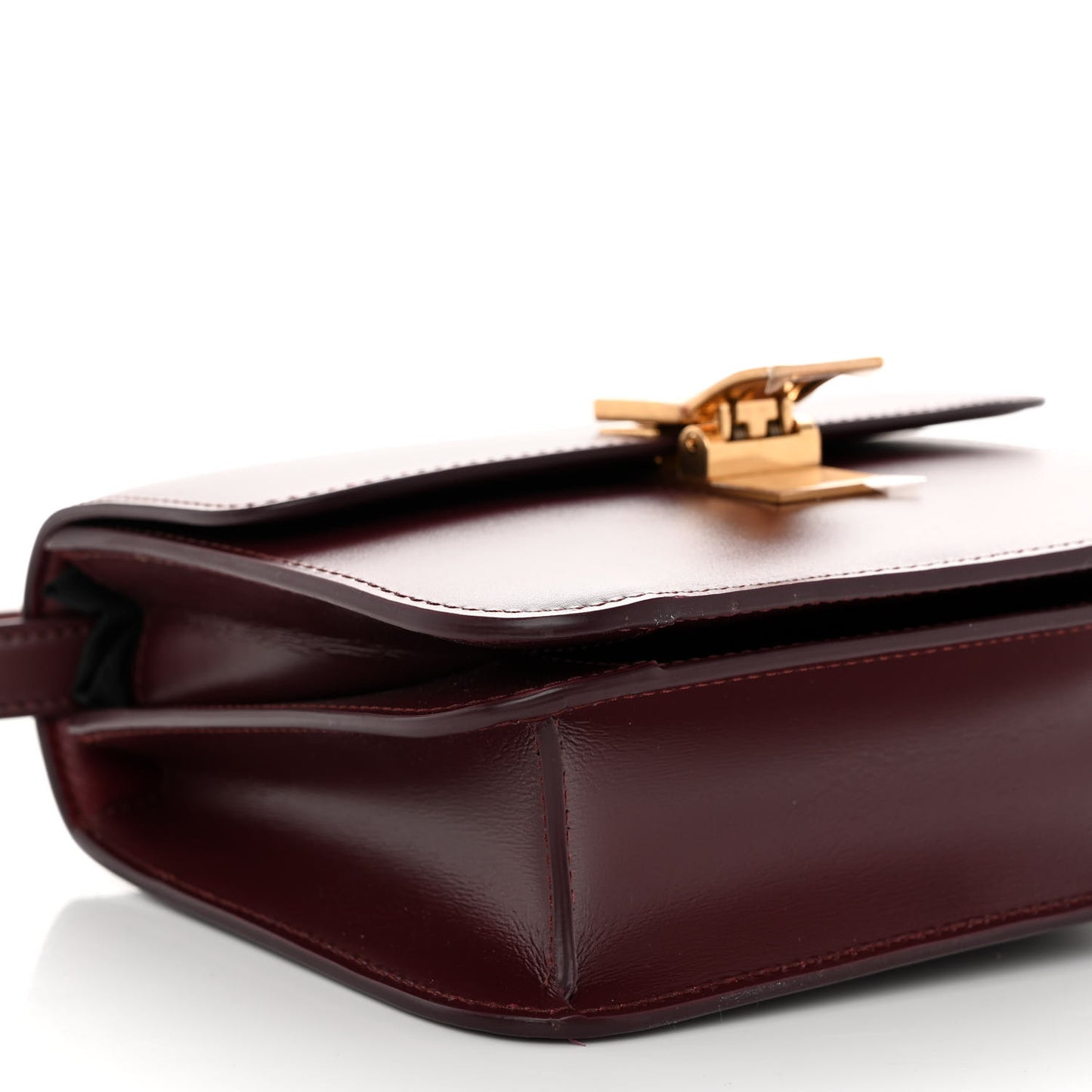 Box Calfskin Teen Classic Box Flap Bag Burgundy