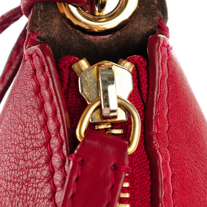 Celine Calfskin Bi-Color Envelope Shoulder Bag Red 8 of 9