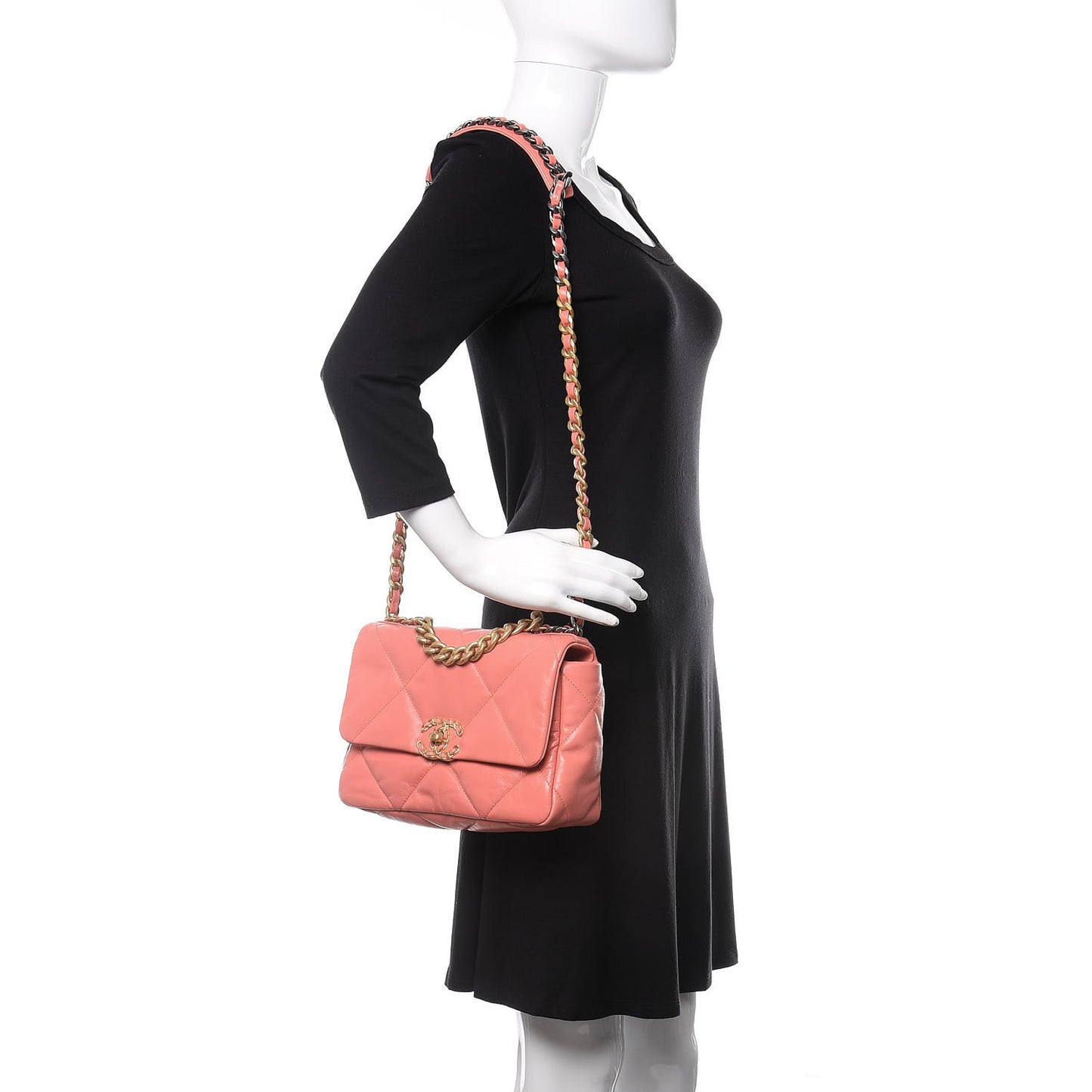 Goatskin Quilted Medium 19 Flap Pink