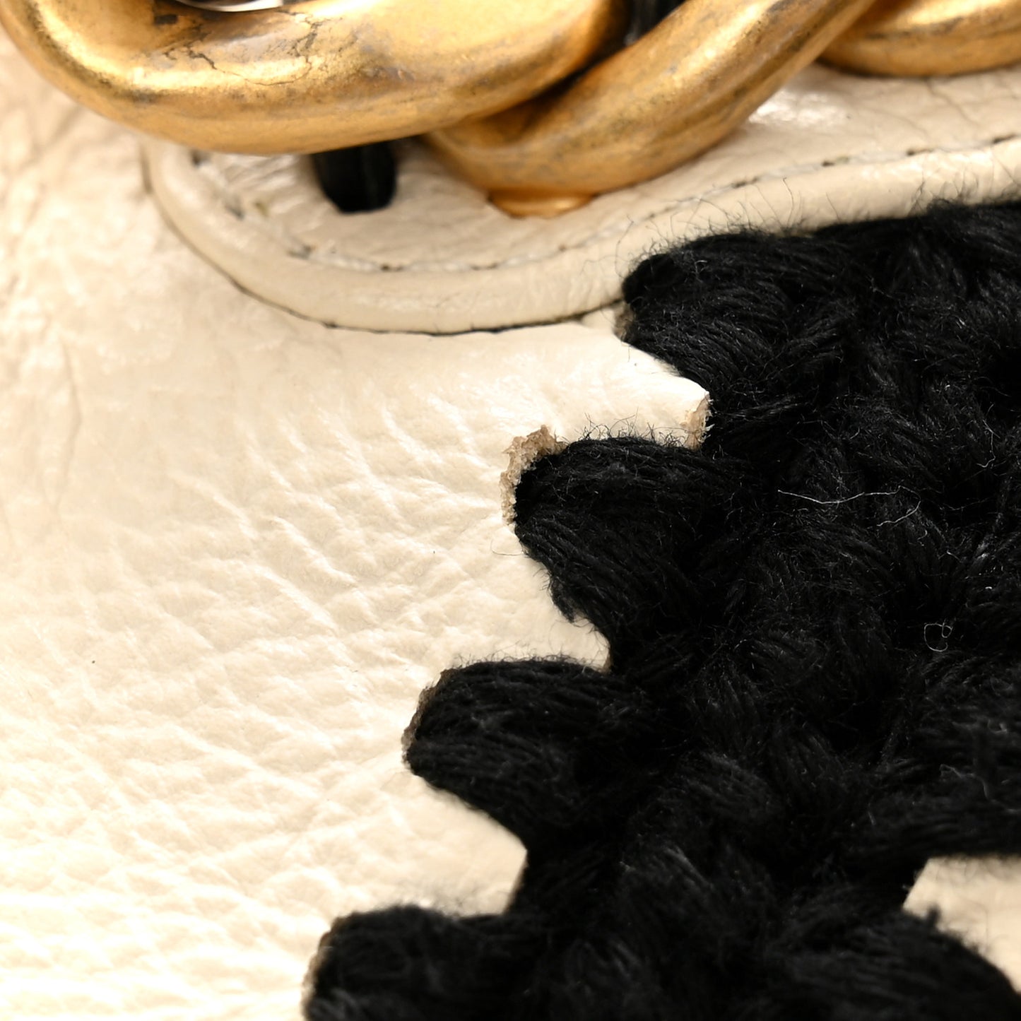 Calfskin Crochet Medium Chanel 19 Flap White Black