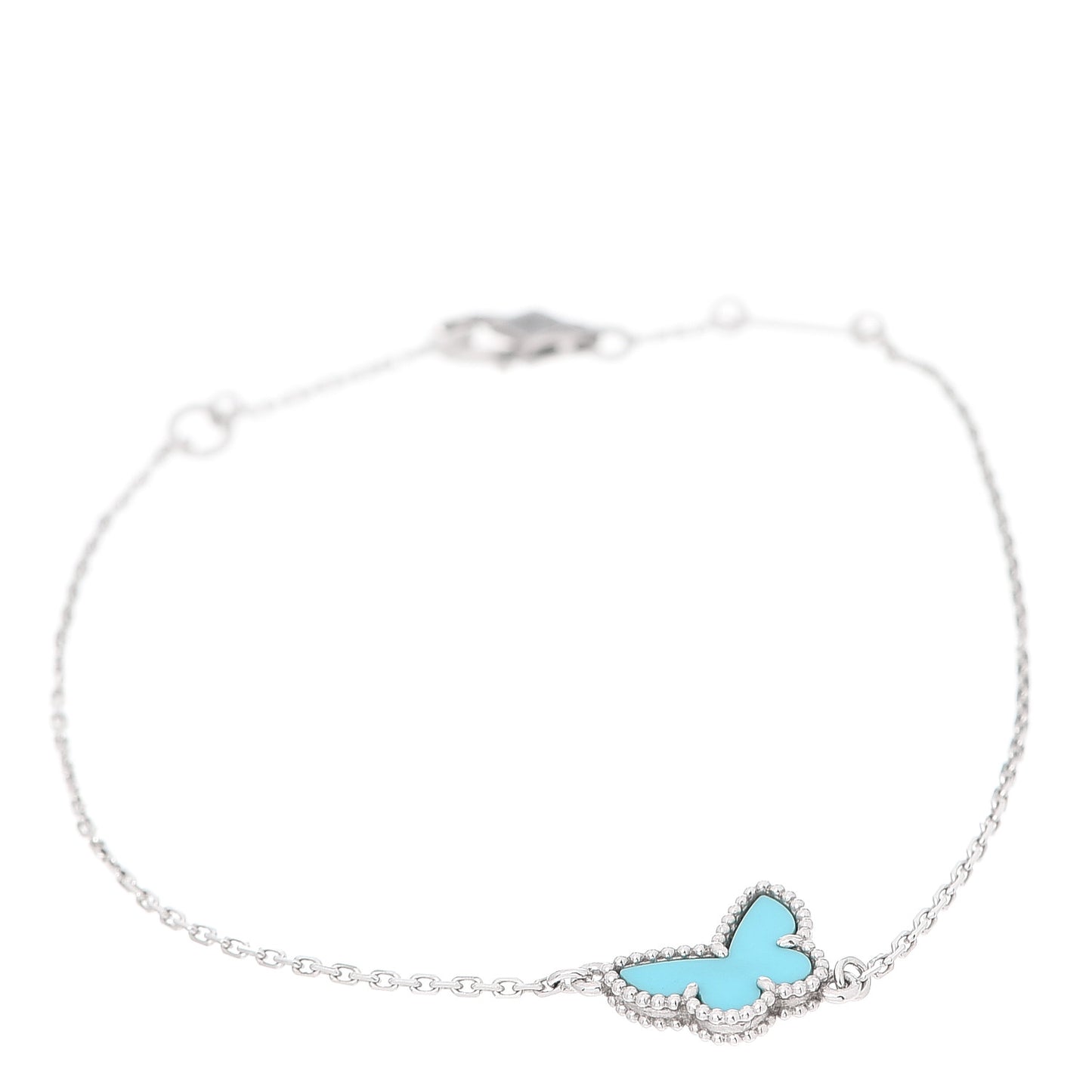 18K White Gold Turquoise Sweet Alhambra Butterfly Bracelet