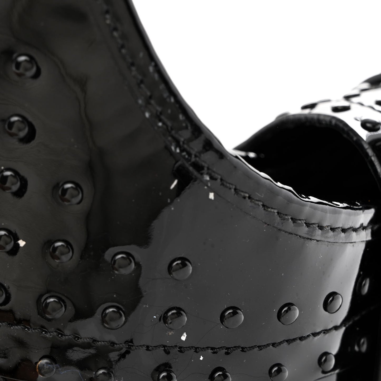 Patent Quilted Studded Brooke Hobo Black