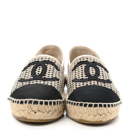 Chanel Mesh Grosgrain CC Espadrilles 37 Beige Black 2 of 9