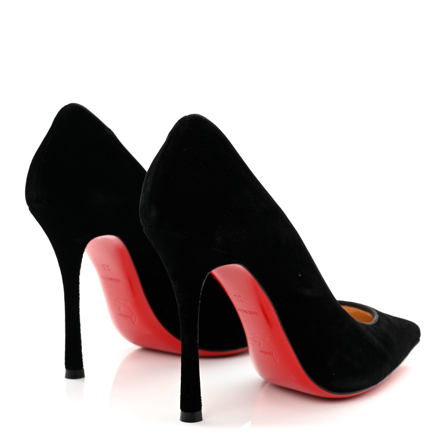 Christian Louboutin Velvet Decoltish 100 Pumps 35 Black 4 of 9