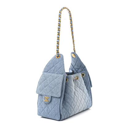 Chanel Washed Denim Quilted Small Chanel 25 Handbag Blue 3 of 11