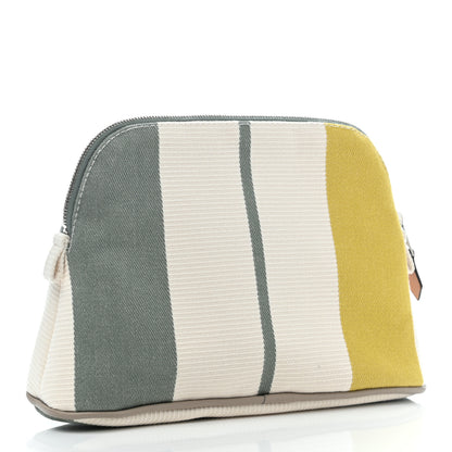 Hermes Cotton Stripe Bolide Rayures Rocabar Mini Travel Cosmetic Pouch Absinthe 3 of 7