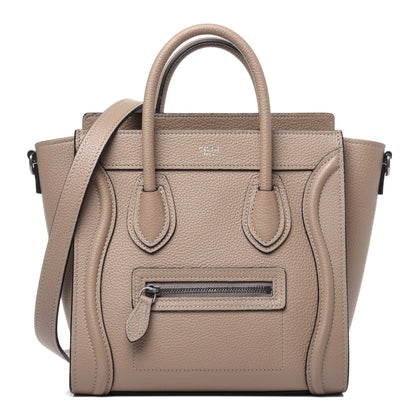 Celine Drummed Calfskin Nano Luggage Dune 1 of 15