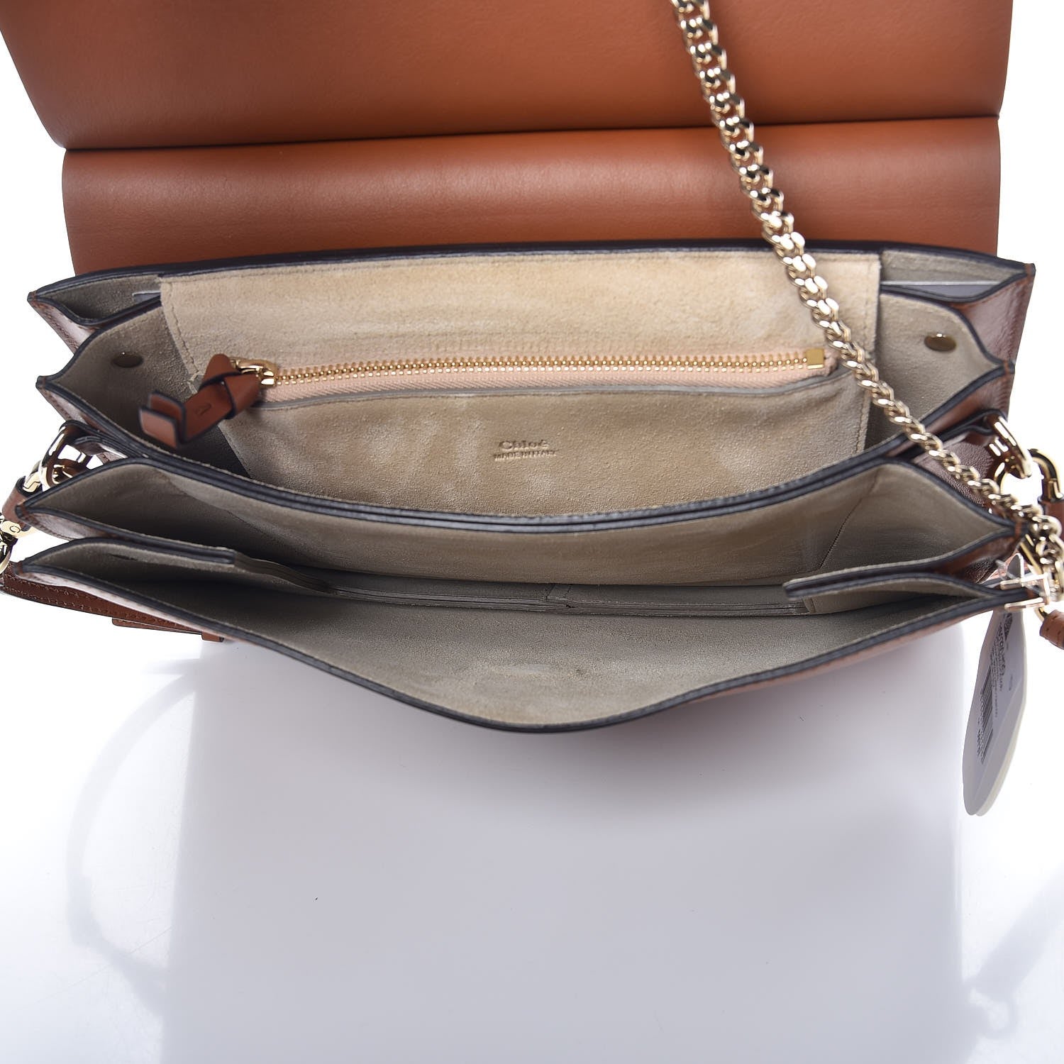 Chloe Suede Calfskin Medium Faye Shoulder Bag Tobacco 5 of 7