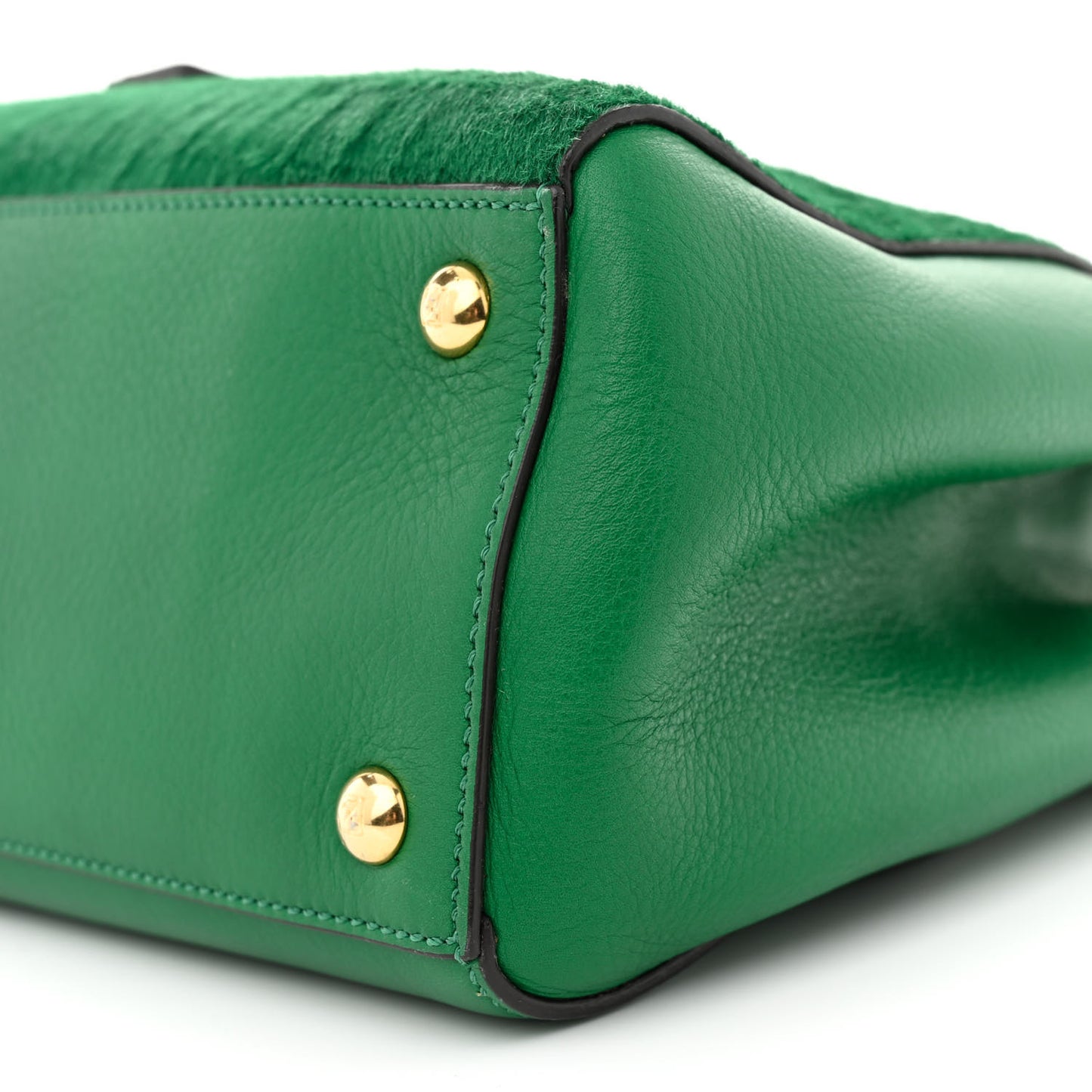 Calfskin Calf Hair Crocodile Embossed Petite 2Jours Tote Emerald