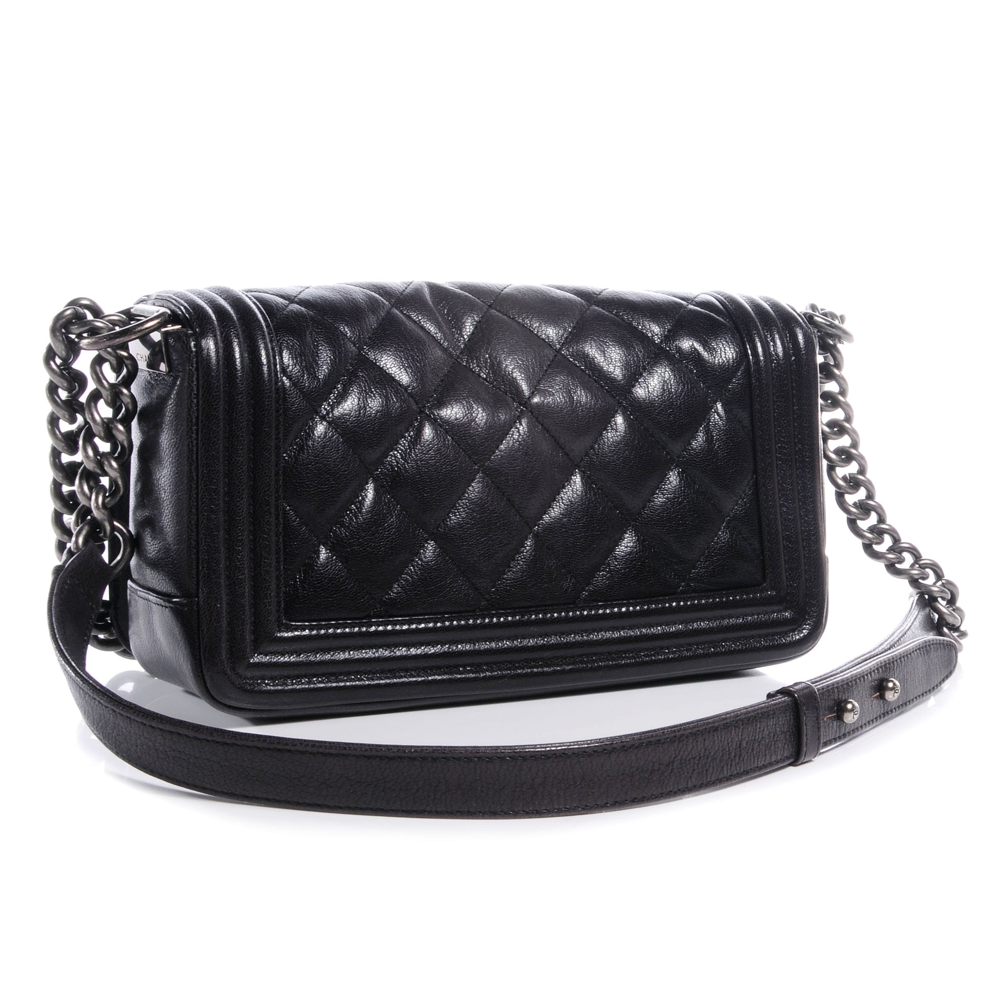 Chanel Calfskin Ombre Faded Quilted Medium Boy Flap Black Grey 3 of 8