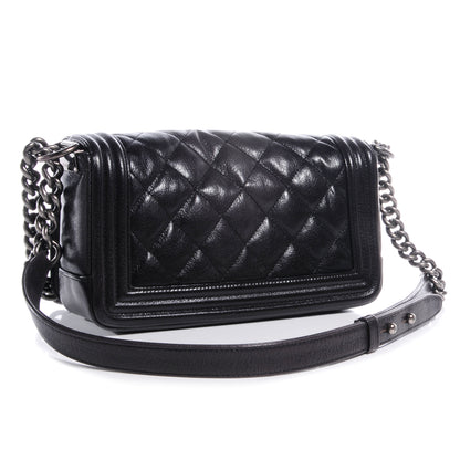 Chanel Calfskin Ombre Faded Quilted Medium Boy Flap Black Grey 3 of 8