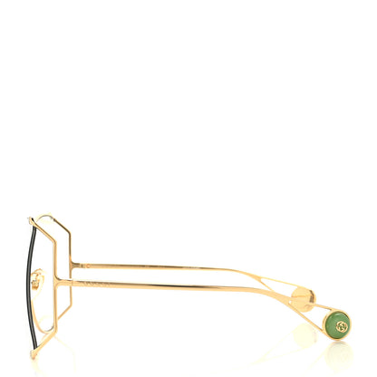 Gucci Oversized Round Sunglasses GG0252S Gold 3 of 8